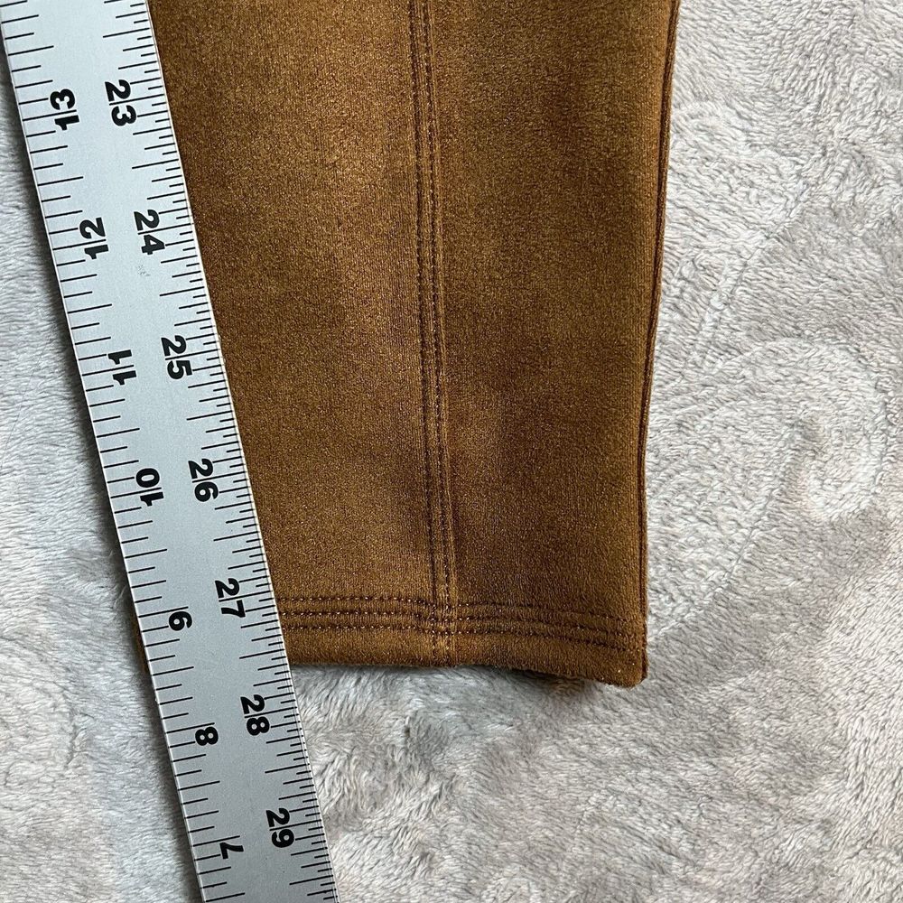 SPANX Faux Suede Leggings High Waisted Perfect Pant Rich Caramel Size Large - Picture 4 of 10